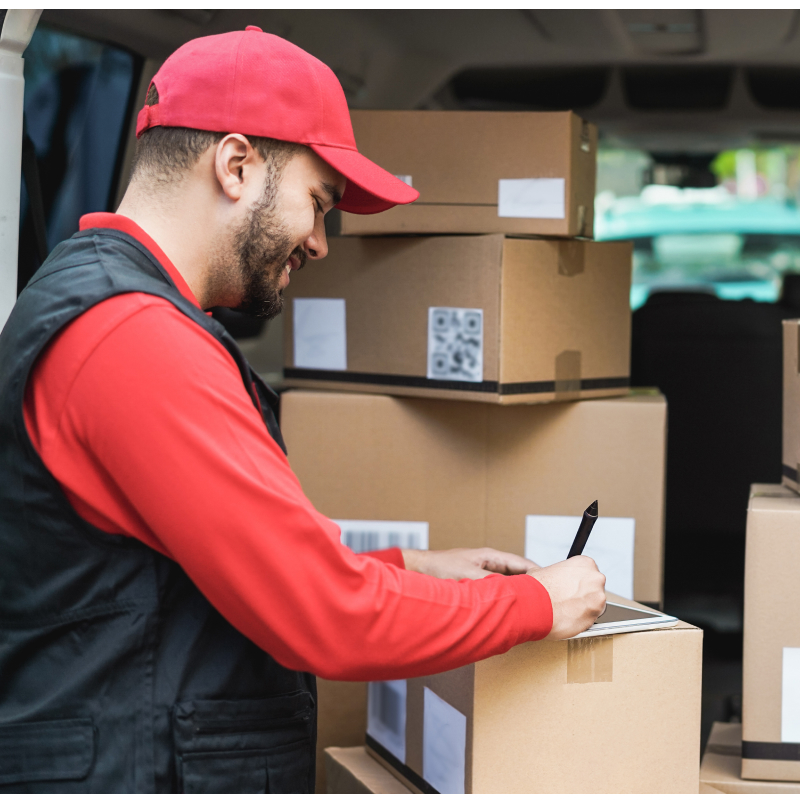 man reviewing delivery order